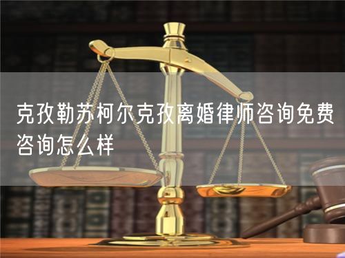克孜勒蘇柯爾克孜離婚律師咨詢免費咨詢怎么樣