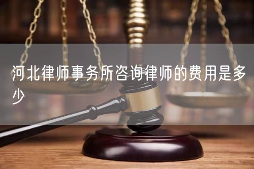 河北律師事務(wù)所咨詢律師的費(fèi)用是多少